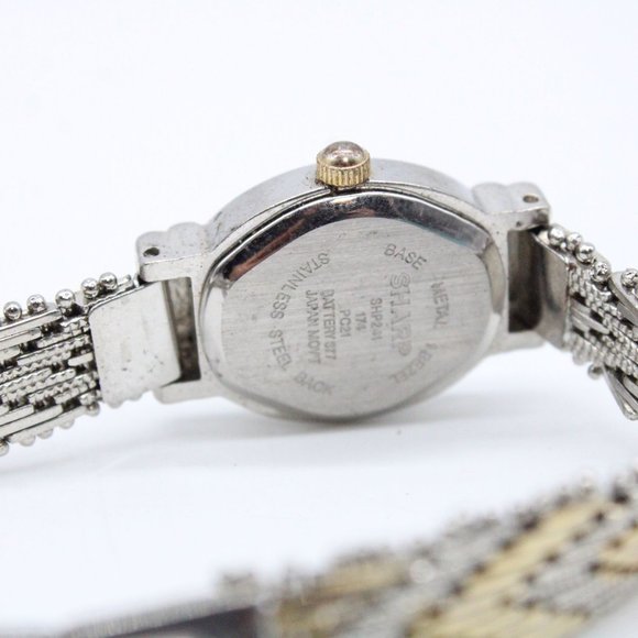 Vintage Sharp Watch Womens Silver Tone Stainless Steel White Classic Dial - Picture 9 of 9